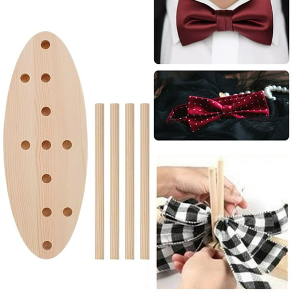 ZOURIH Craft Bow Makers, Bow Tie Machine, Adjustable Oak Ribbon Bow Maker, Wooden Wreath Bow Maker Tool Easy to Master for Making Bows, Practical DIY Crafts Party Decorations,Style A-Brown