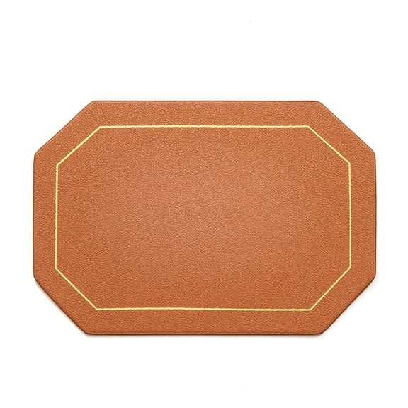 ZOURIH Cup mat, Faux Leather Heat Resistant Placemats Washable Cup Mats Wipeable Cup Mats for Dining Table Wedding Coffee Shop Decoration,Brown