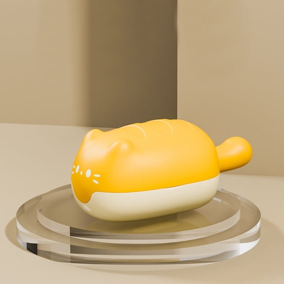 ZOURIH Cute Cat Shaped Lint Roller Reusable Pet(Include Acceory) & 3 Pcs Replacement Lint Roller,Lint Remover Portable Household Cleaning Tool for Clothes Furniture Pet Owners,Yellow+White