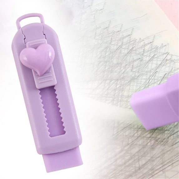ZOURIH Cute Multicolor Sliding Retractable Pencil Eraser - Heart or Bow Design with Plastic Sleeve,Large Erasers for office,Art Drawing & Daily Correction,
