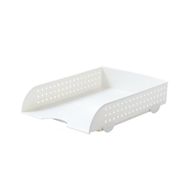 ZOURIH Desk organizer, office organization and Storage, Plastic Letter Tray, Stackable File organizer for Classroom, Home, Documents, Notes, Folders, Books and Pens,White