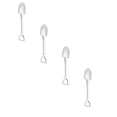 thumbnail image 1 of ZOURIH Dessert Spoon,4 Pcs 4.8" Shovel Shape Stainless Steel Spoons,Ice Cream Fruit Spoon for Home,Kitchen or Restaurant,Silver A, 1 of 8