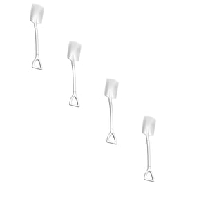 ZOURIH Dessert Spoon,4 Pcs 4.8" Shovel Shape Stainless Steel Spoons,Ice Cream Fruit Spoon for Home,Kitchen or Restaurant,Silver B