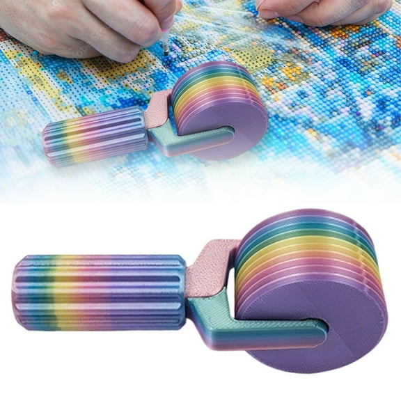 ZOURIH Diamond Art Roller, 2025 New Essential DIY Craft Tool for Rhinestone Embroidery, Easy-Grip Hand Roller, Detachable Diamond Tools and Accessories,Multicolor