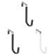 ZOURIH Over The Door Metal Hooks with Plastic Coating 4.9" Fit 0.7" to 1.77" Door 3 Pcs Heavy Duty Single Towel Robe Rack Wreath Bathroom Shower Hanger Shoe Organizer Ironing Board