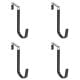 thumbnail image 1 of ZOURIH Over The Door Metal Hooks with Plastic Coating 4.9" Fit 0.7" to 1.77" Door 4 Pcs Heavy Duty Single Towel Robe Rack Wreath Bathroom Shower Hanger Shoe Organizer Ironing Board, 1 of 9