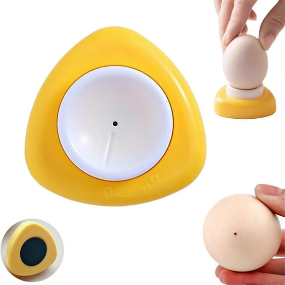 ZOURIH Egg Piercer for Raw Eggs,Egg Hole Poker Puncher with Magnetic Base & Safety Lock to Get Good Hard Boiled Eggs,Easy Egg Peeler Shell Remover with Retractable Pin,Yellow