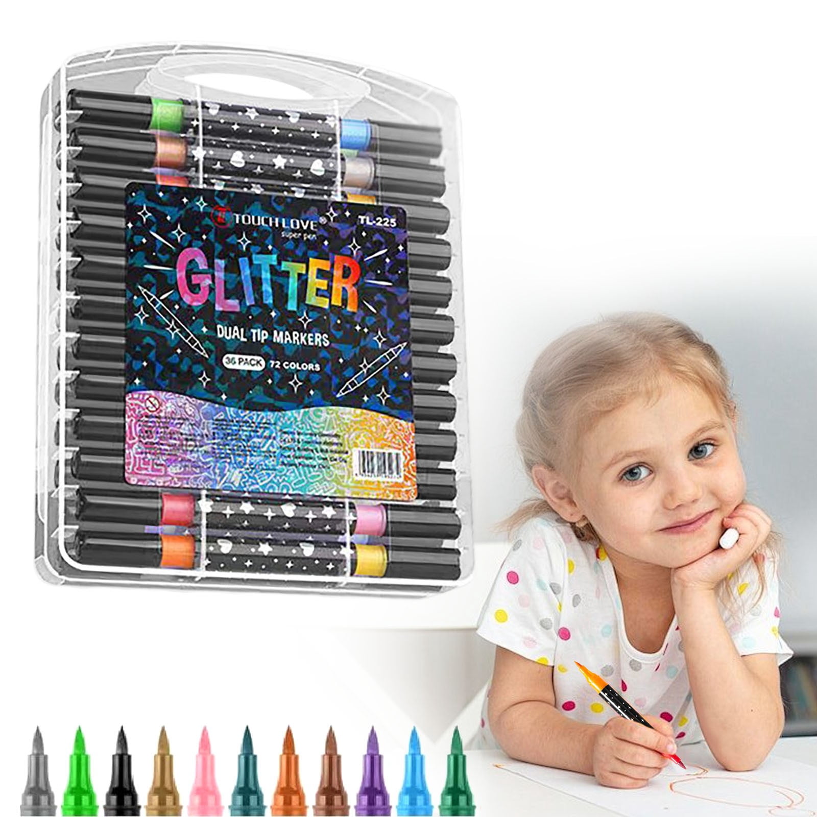 ZOURIH Glitter Gel Pens,36 Pack Glitter Pen with Case for Adults Coloring Books,Artist Colored Gel Markers for Drawing Scraobooking Writing Doodling,36 Colors