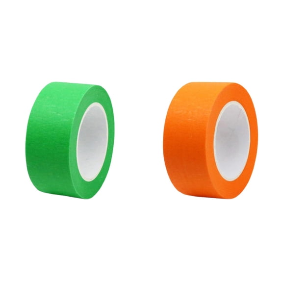 ZOURIH Green+Orange Masking Tape,Colored Painters Tape for Arts and Crafts,0.39" x22Yard Drafting Tape,Craft Tape,Labeling Tape,Paper Tape,Colored Tape,2