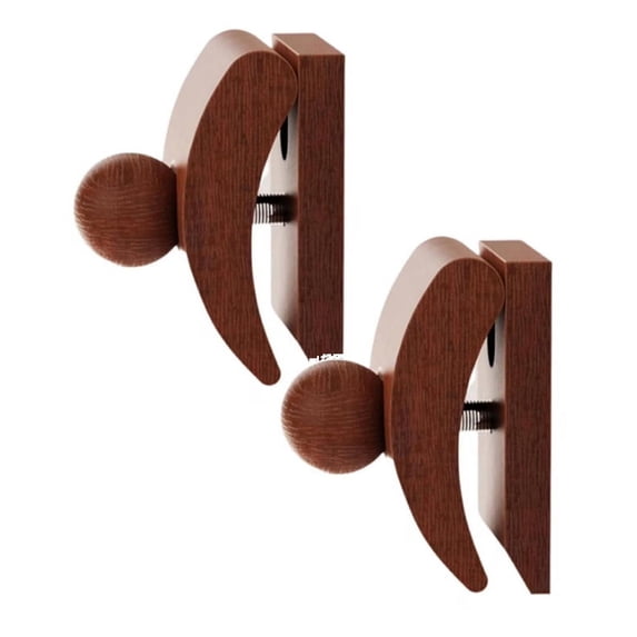 ZOURIH Large Tapestry Hangers,2 Psc Wooden Quilt Hangers for Wall Display,Rug Hanger for Wall Hangings,Quilt Rack Clamps Mount,Decorate with your with any Fabric and Wool (Clips with Hardware),Brown