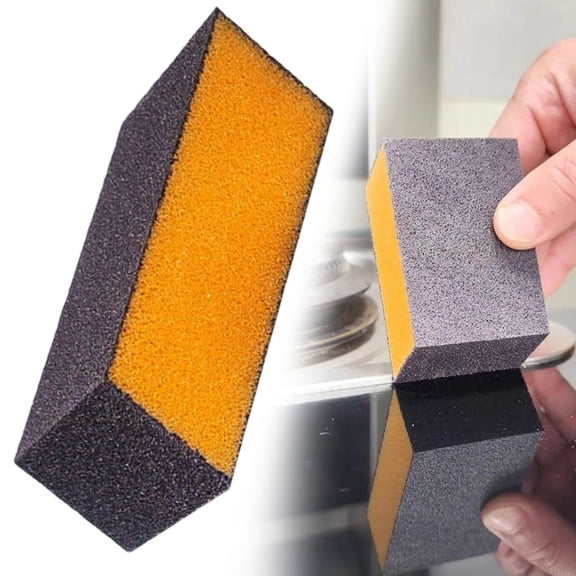 ZOURIH Magic Emery Cleaning Sponge Nano Carborundum Sponge Scrub Pad Pot Scrubber for Removing Rust Cleaning Pots and Pans,Gold