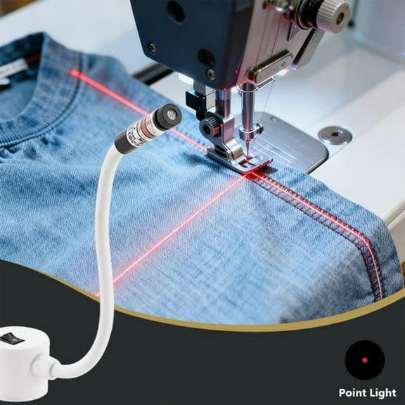 ZOURIH Magnetic Positioning Quilting Laser Light for Sewing Machine Straight Guide Adjustable Stitch Line tool with 650nm Beam Mount Seam Rotating Attachment Hands Zippers Needle,Point Light-White