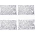 thumbnail image 1 of ZOURIH Metallic Vinyl Rectangle Placemats 4 Pcs Slip Heat Resistant Laminated Plastic Morden Dining Table Textured Shimmer Table Mats Kitchen Home Decor,12x18 inches,Silver, 1 of 8