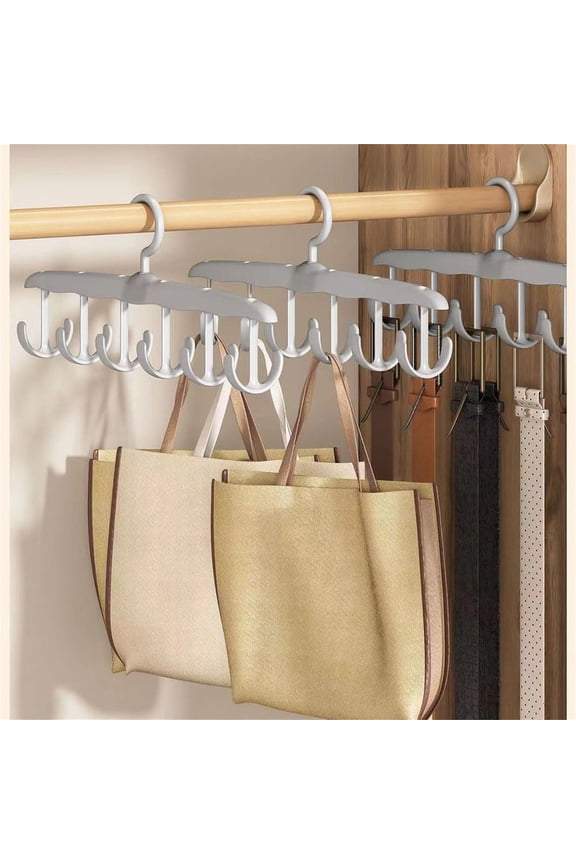 Multifunctional Plastic Clothes Hanger, 360° Rotating 6 Hook Clothing Accessories Hanger, Gray Plastic Hangers, for Underwear, Bras, Hats, Handbags, Clothing Accessories,Grey