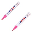 thumbnail image 1 of ZOURIH Paint Markers, 2 Pcs Colorful Oil-Based Waterproof Quick Dry Permanent Pen for Rocks Painting, Wood, Fabric, Plastic, Canvas, Glass, Metal, Tire, Stone, DIY Craft,Pink, 1 of 8