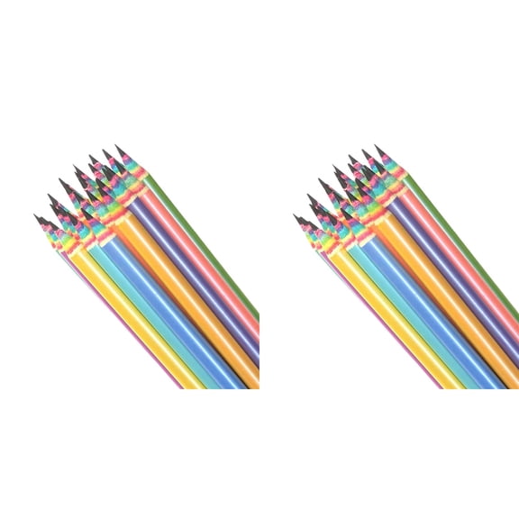 ZOURIH Pencils Rainbow Paper Pencils for Youth Cute Pencil with Erasers for Office, Writing, 24 Count