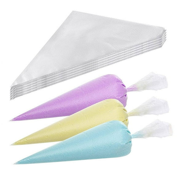 ZOURIH Piping Bags,100pcs 10 inch Anti Burst Disposable Cake Decorating Bags,Non-Slip Pastry Bags-Ideal for Cakes,Cream Frosting and Cookie Decorating,Clear
