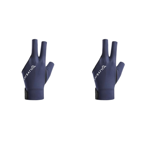 ZOURIH Pool Gloves Billiards Left Hand,3 Fingers Shooters Snooker Cue Sport Gloves Billiards Glove for Women or Men Billiard Accessories,Blue