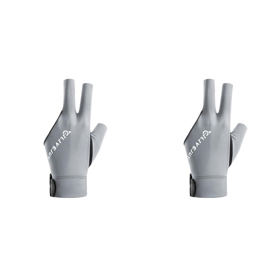 ZOURIH Pool Gloves Billiards Left Hand,3 Fingers Shooters Snooker Cue Sport Gloves Billiards Glove for Women or Men Billiard Accessories,Light Ashy