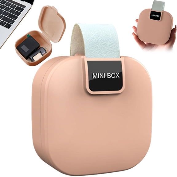 ZOURIH Portable Charger Case, Tech Pouch Travel Organizer, Hard Shell Electronic Storage for Power Adapter, Charging Cords, USB Drives, Power Bank Laptop Accessories(Pink)