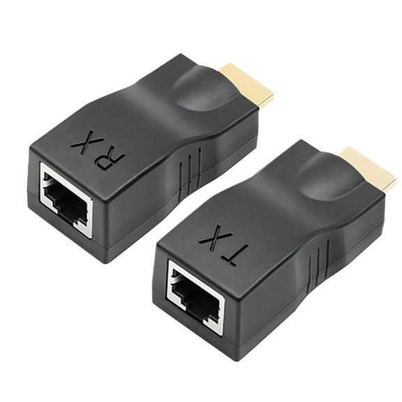 ZOURIH RJ45 to 1.4 Network Cable Extender, 30m Over Cat 5e/6 Ethernet LAN RJ45 Converter Repeater Support 3D 4K for HDTV STB,Black