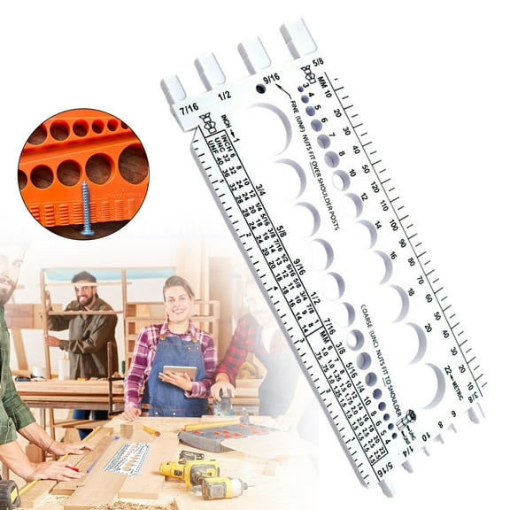 ZOURIH Screw Nut Bolt Drill Bit Thread Pitch Thread Gauge Standard Metric inch Thread Gauge Bolt Measuring tool Metric Length Measuring tool Size Gauge,White