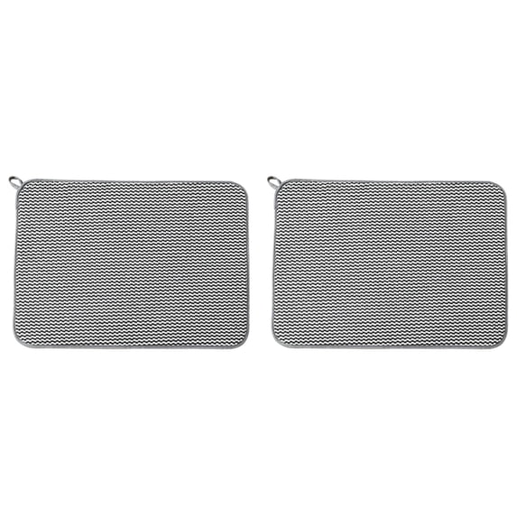 ZOURIH Small Microfiber Dish Drying Mat,Absorbent Dish Drainer Mats for Kitchen Counter,15.7 x 11.8 inch Microfiber Dishes Drying Pad Countertops Sinks Draining Racks,Grey