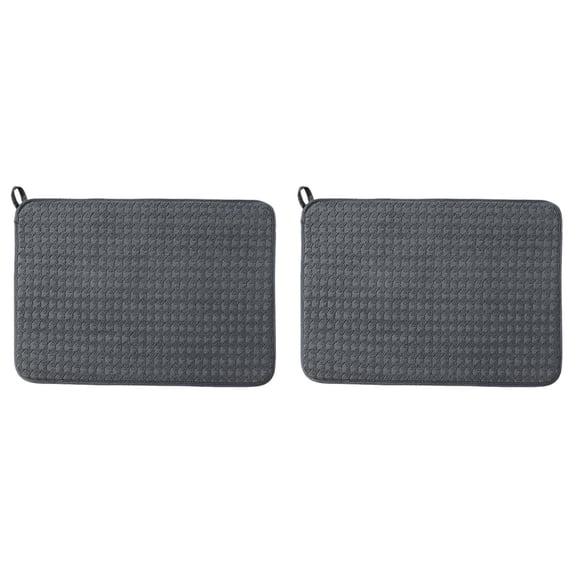 ZOURIH Small Microfiber Dish Drying Mat,Absorbent Dish Drainer Mats for Kitchen Counter,15.7 x 11.8 inch Microfiber Dishes Drying Pad Countertops Sinks Draining Racks,Dark Gray