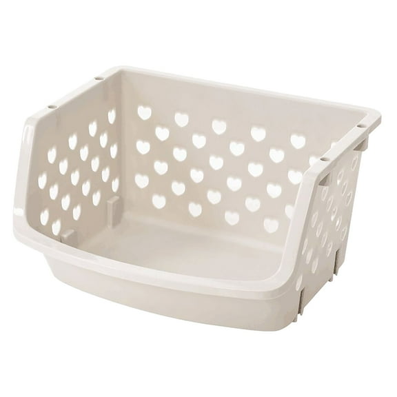 ZOURIH Stackable Storage Bins for Pantry, 1 Pack Stackable Bins for organizing Food, Kitchen, and Bathroom Essentials,Beige