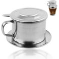 thumbnail image 1 of ZOURIH Stainless Steel Coffee Drip Filter Maker Traditional Brew Pot for Authentic Coffee Brewing at Home office(50ml),Silver, 1 of 4