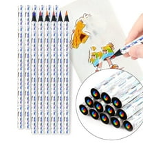 ZOURIH Stocking Stuffers Art Supplies, 1 Pcs 7 in 1 Black Wooden Rainbow Pencils Bulk, Multicolored Pencils Assorted Colors for Adults Drawing Coloring Sketching, Pre-sharpened,Multicolor
