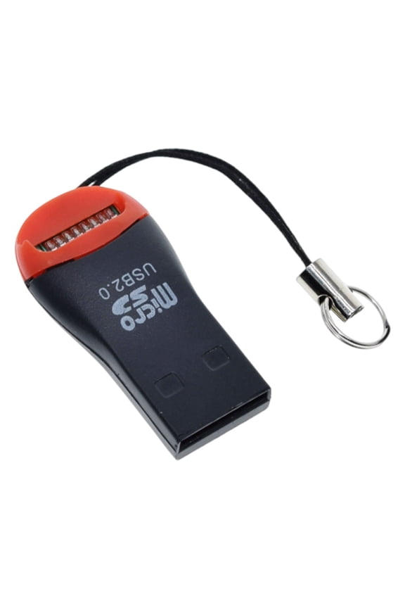 USB 20 Micro SD SDHC - TF Flash Memory Card Reader Mini Adapter TF Reader with Keychain for Laptop,Black