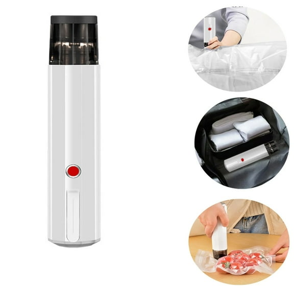 ZOURIH Vacuum Sealer for Food - Keeps Food Fresh up to 10 * Longer, Cordless & Rechargeable & Strong Suction for Storage & Sous Vider(Handheld Vacuum Sealer + 5 Reusable Vacuum Bags),White