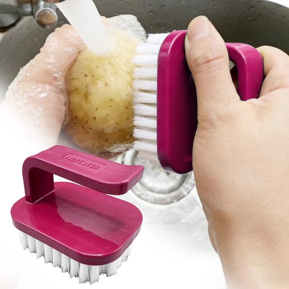 ZOURIH Vegetable Scrubber Brush 1 Pack Fruit and Vegetable Brushes,Vegetable Brush Scrubber for Food,Veggie Wash Brush with Stiff Bristles Vegetable Cleaner Brush for Fruits,Potatoes,Carrots,Red