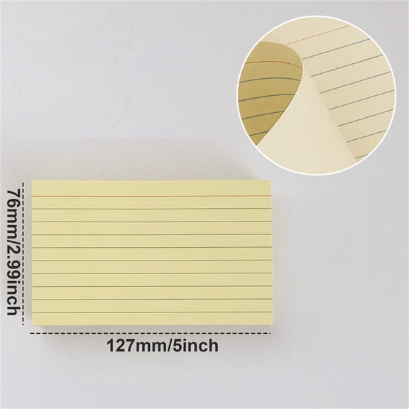 ZOURIH Yellow Index Cards 3x5 inches,50 Count Neon Flash Cards with Ruled Lines,Portable Note Cards for School Study,College office Home organization,Durable to Do List Flashcards,Yellow