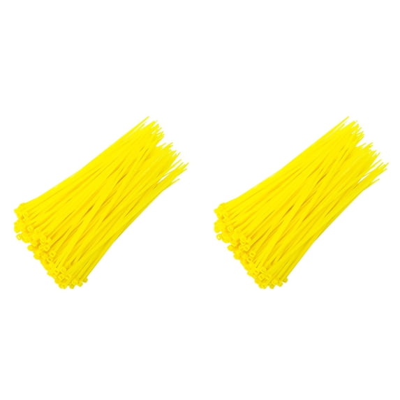 ZOURIH Yellow Zip Ties, 100pcs Cable Zip Ties 8 Inch, Heavy Duty Plastic Wire Ties with 50lb Tensile Strength, Self-Locking Black Nylon Tie Wraps for Indoor and Outdoor