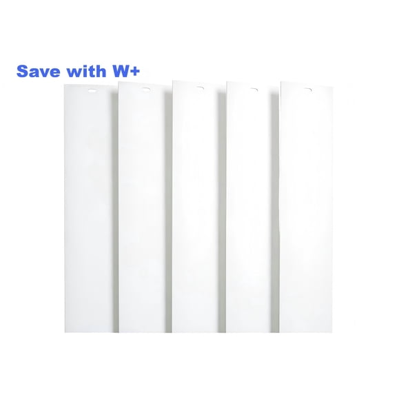 ZOUYAXUAN 82.5" x 3.5" White PVC Vertical Blind Replacement Slats – Curved Smooth Finish, Durable & Fade-Resistant (5 Pack)
