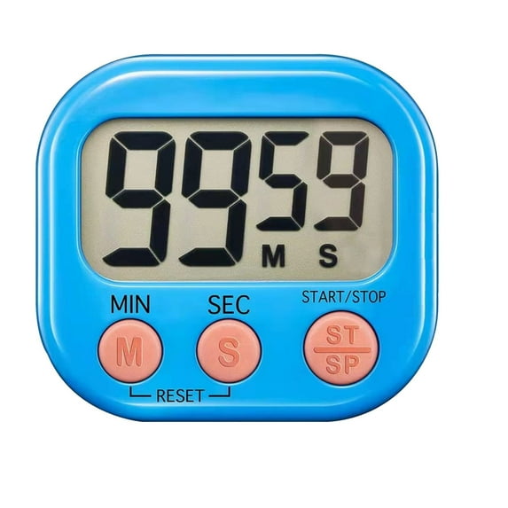ZOUYUE 1 PACK Kitchen Timer for Cooking (Battery Included), Magnetic Digital Timers Loud Alarm Kitchen Timers for Cooking, Upgrade Silent Classroom Timer for Kids, Back Stand for Visual Timer(Blue)
