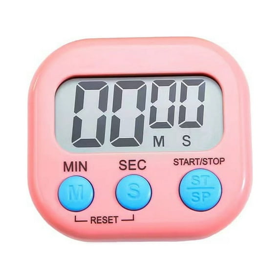 ZOUYUE 1 Pack Kitchen Timer for Cooking (Battery Included), Magnetic Digital Timers Loud Alarm Kitchen Timers for Cooking, Upgrade Silent Classroom Timer for Kids, Back Stand for Visual Timer(Pink)