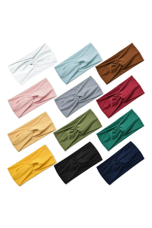 ZOUYUE 12 Pack Headbands for Women Yoga Elastic Hair Bands Workout Running Sport Non Slip Sweat Hair Wrap for Girls