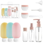 ZOUYUE 12 Pack Leak Proof Travel Bottles for Toiletries,TSA Approved Travel Size Toiletries Tubes Kit for Liquids,Travel Size Containers for Shampoo,Refillable Cosmetic Containers Kit