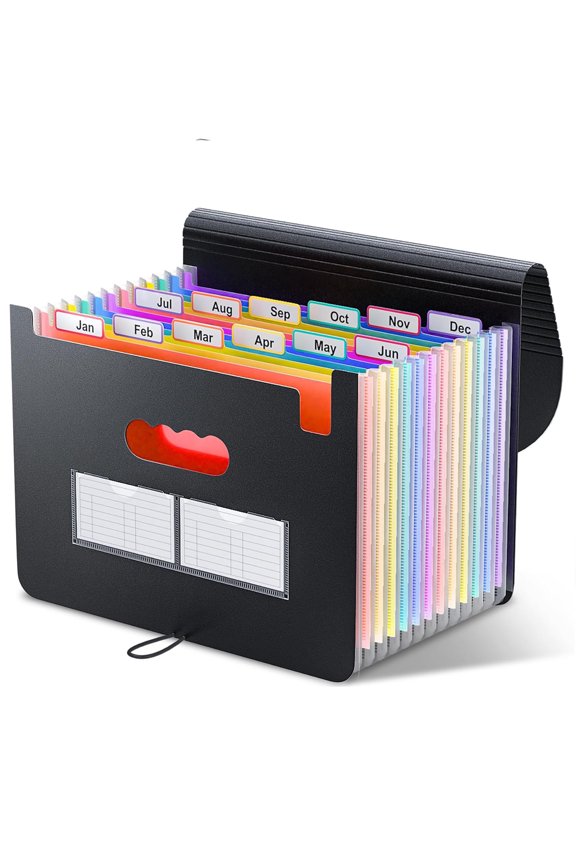 ZOUYUE 12 Pocket Expanding File Folder, Premium Monthly Document Organizer, Accordian File Folder Organizer, Accordion Folder, Letter A4 Paper Document Storage Organizer