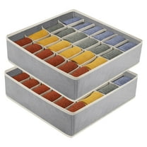 ZOUYUE 2Pcs Underwear Sock Drawer Organizer, 24 24 Cells Foldable Closet Storage Boxes Organizer Divider for Clothes, Socks, Lingerie,Ties