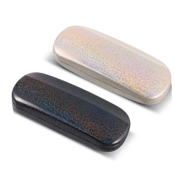 ZOUYUE 2pcs Eye Glasses Case Girl Sparkle Smooth Glitter Hard Shell Eyeglass for Women Men Girl
