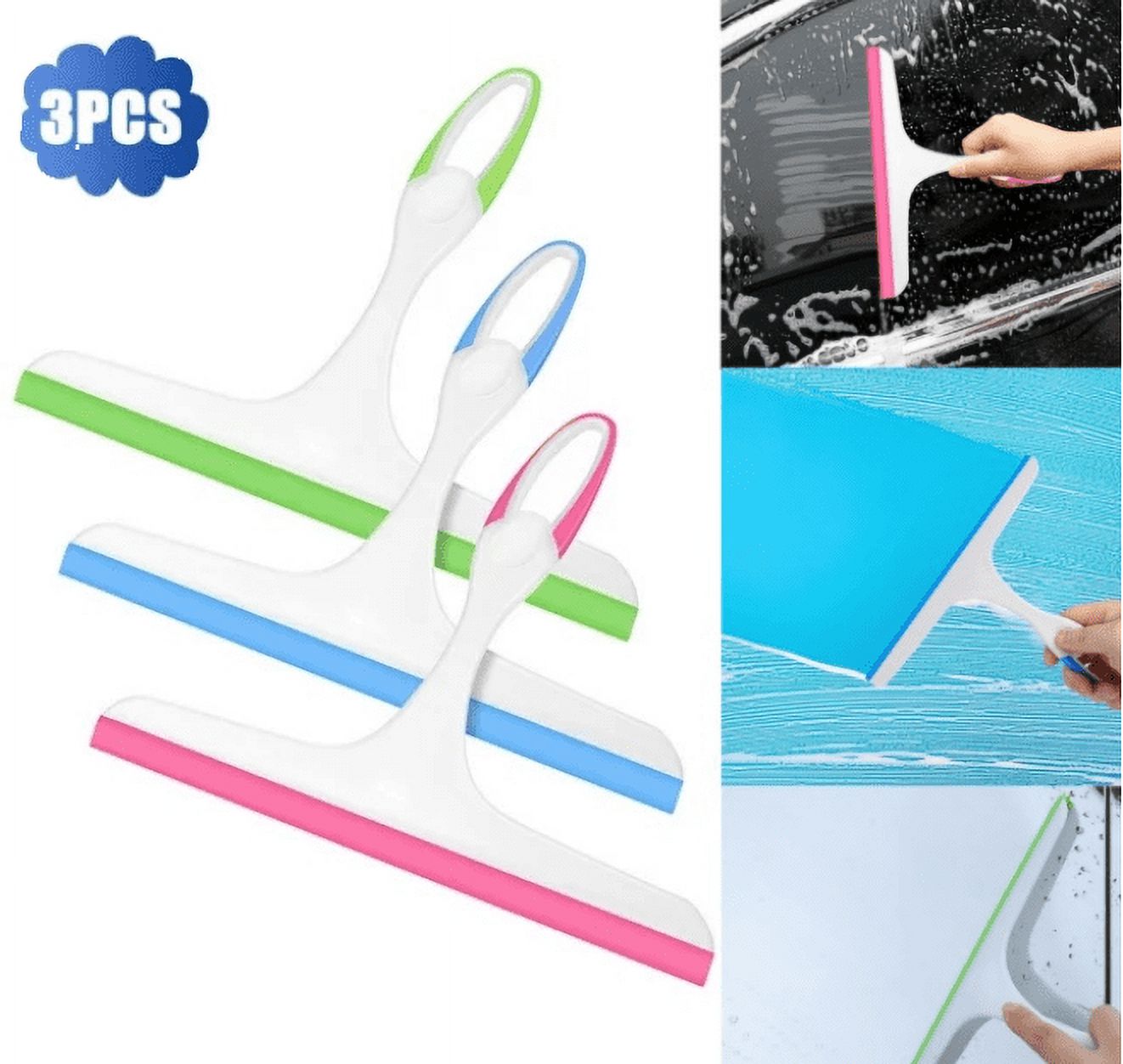 ZOUYUE 3 Pcs Shower Squeegee for Shower Glass Doors,Car Window