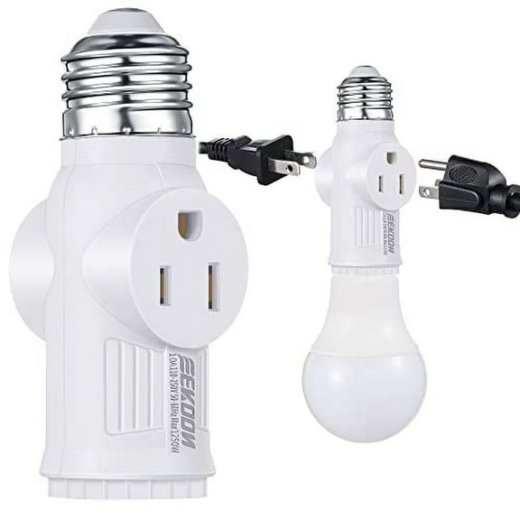 ZOUYUE 3-Prong Plug Light Bulb Socket Adapter