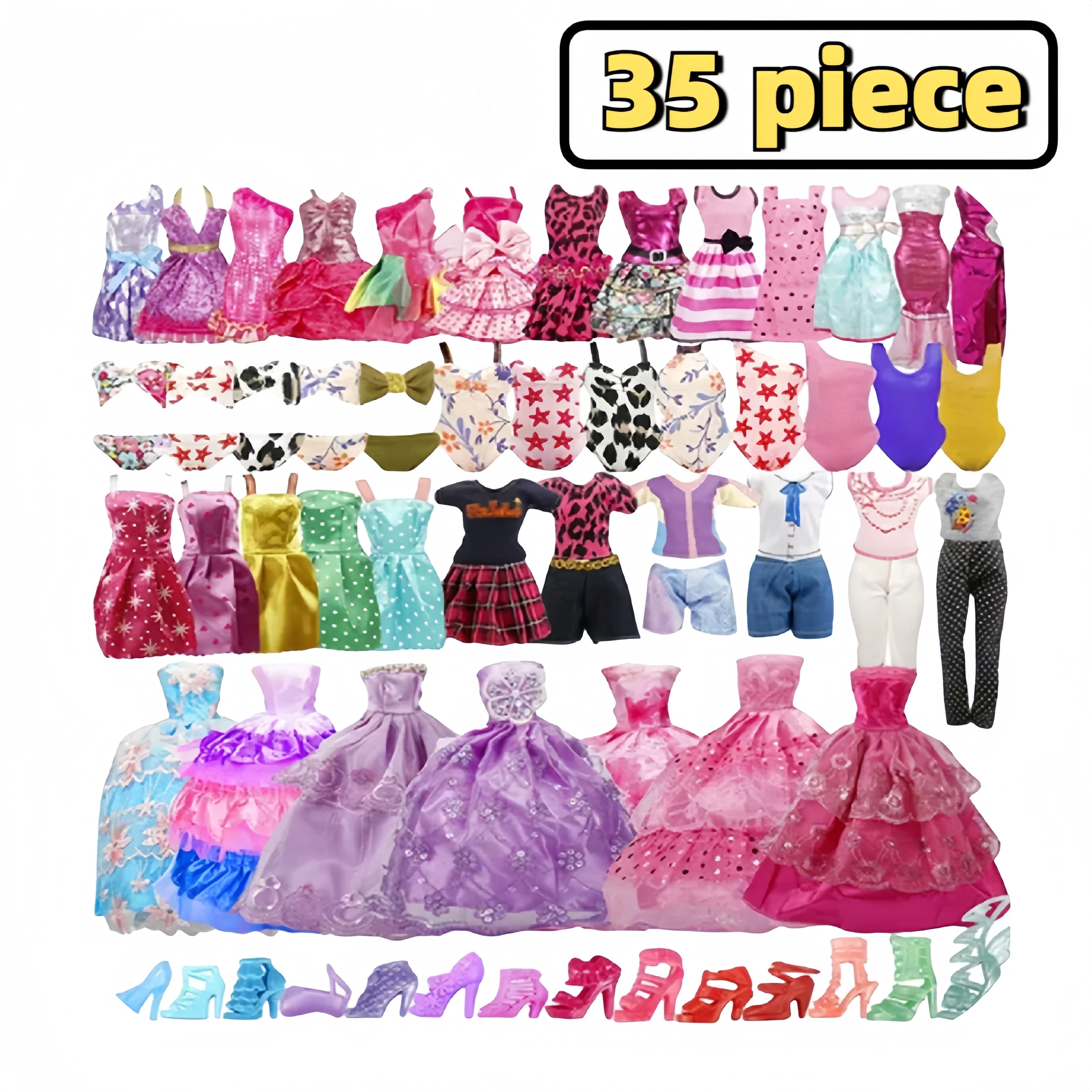 ZOUYUE 35 Pcs Doll Clothing Set, Multicolor, Fabric, for 11.5 inch Dolls