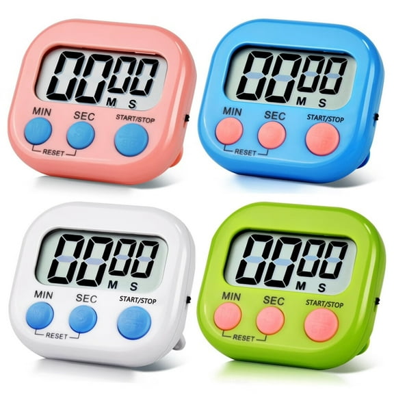 ZOUYUE 4Pieces Multi-Function Digital Kitchen Timers-Stopwatch Count Up and Down