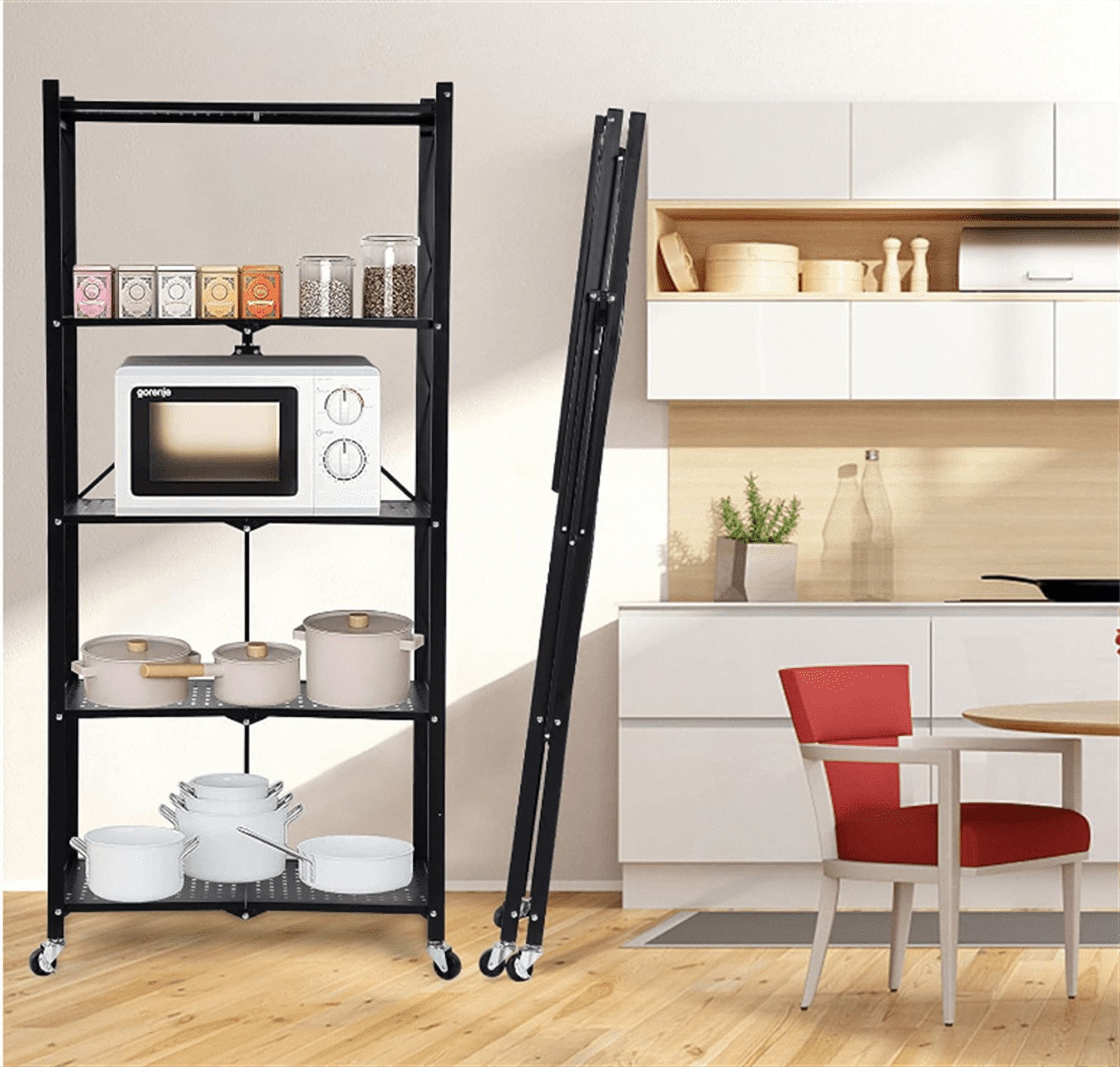 ZOUYUE 5Tier Heavy Duty Foldable Metal Rack Storage Shelving Unit with