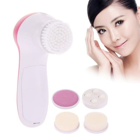 ZOUYUE 5 in 1 Face Massager Rotating Brush Electric Wash Machine Facial Pore Cleaner Cleansing Massage
